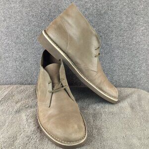 Clarks Bushacre Desert Distressed Chukka Boots Mens Sz 12M Greige